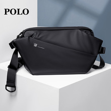POLO胸包男士斜挎包大容量单肩包轻便iPad包运动腰包