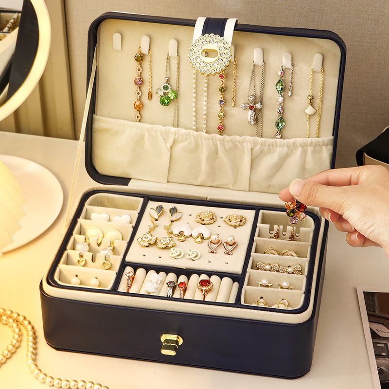 High-End Jewelry Storage Box Necklace Ear Stud Earrings Earrings Light Luxury Exquisite Bracelet Watch Ornament Jewelry Box Wholesale