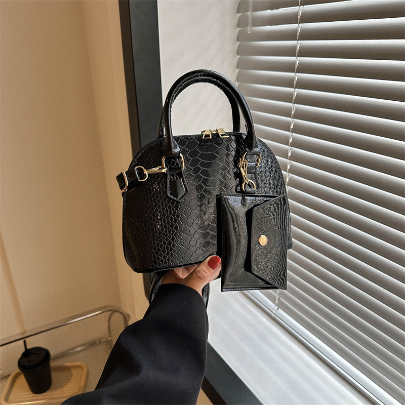 INS Stylish Good Texture Portable Shell Bag 2023 Summer New Fashion Crocodile Pattern Mother and Child Bag Shoulder Messenger Handbag