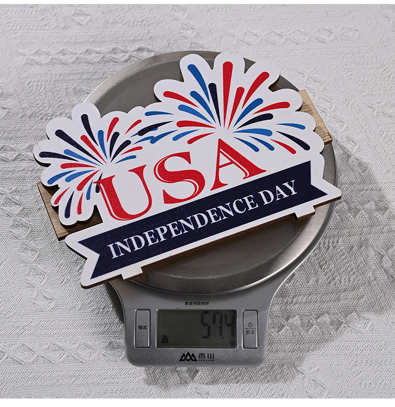 豪贝跨境新款美国独立日木质摆件独立日居家装饰场景装饰木质摆件