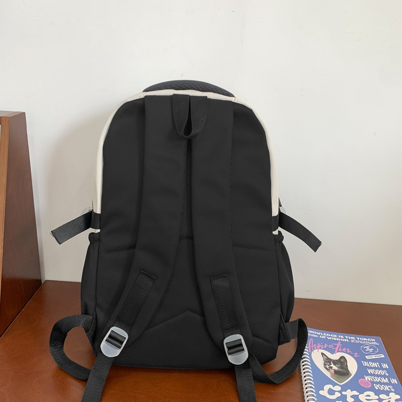 Korean Style Simple All-Matching Middle School Students New Student Schoolbag American University Style Burden Reduction Large Capacity Backpack
