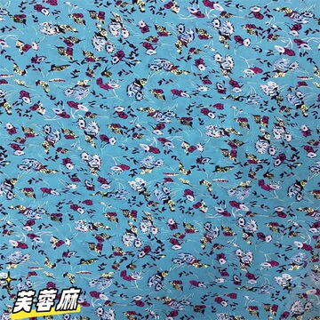 爆款芙蓉麻雪纺印花面料童装女装服装国风连衣裙上衣裤长短裙布料