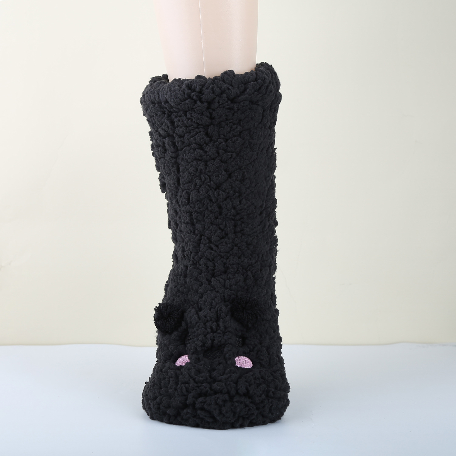 Winter Bear Floor Socks Home Socks Mid-Calf Socks Sleep Socks Half Velvet Floor Socks Thickened Plush Socks