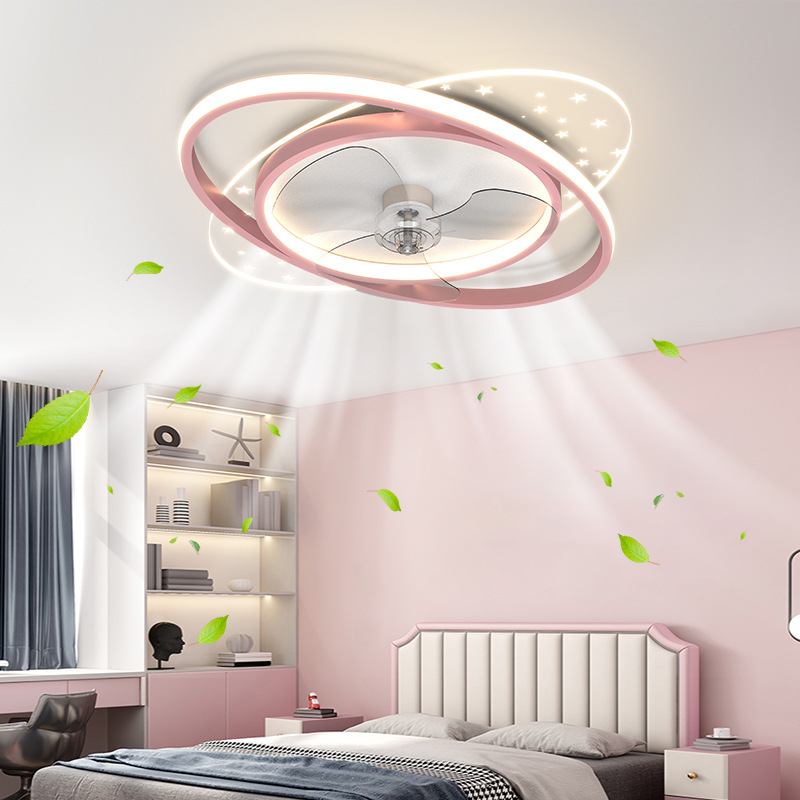 Nordic Children's Room with Fan Ceiling Lamp Modern Restaurant Lamps 2023 New Simple Bedroom Fan Lamp