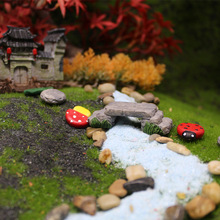 创意微景观造景迷你蘑菇脚踏板小摆件花园多肉花盆DIY 瓢虫装饰品