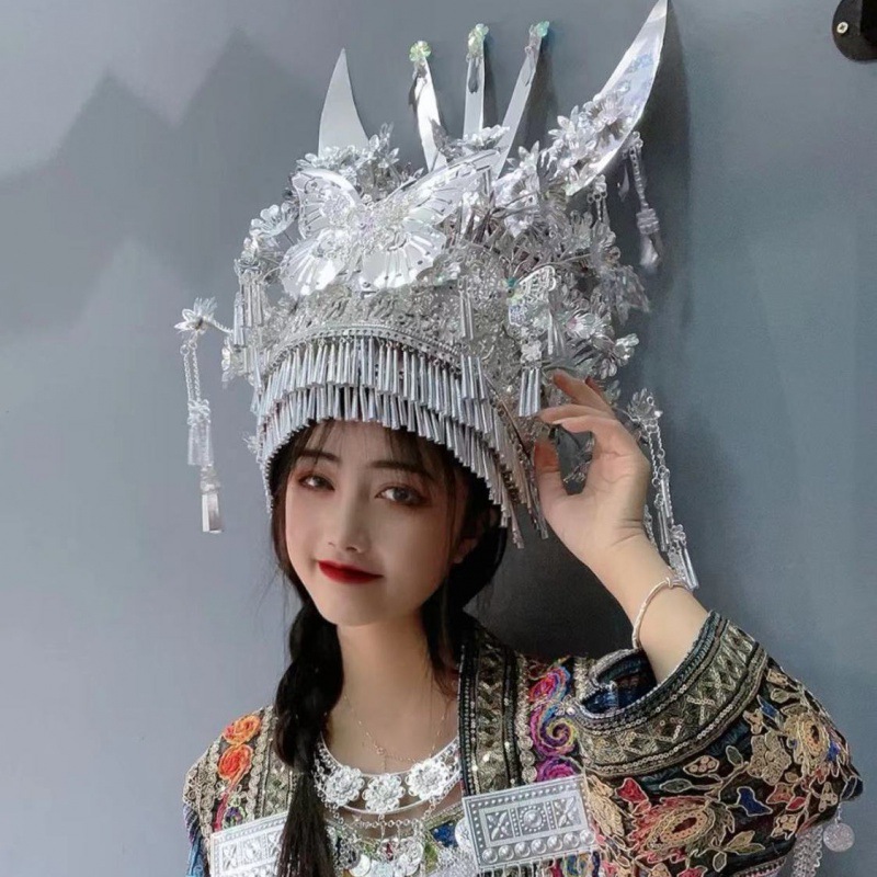 新款少数民族苗族帽子贵州广西云南苗族特色帽子民族头饰苗族饰品