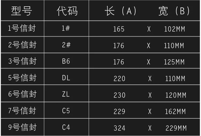 a4白色信封加厚80g100g牛皮纸信封3号5号6号7号9号信封袋印刷logo