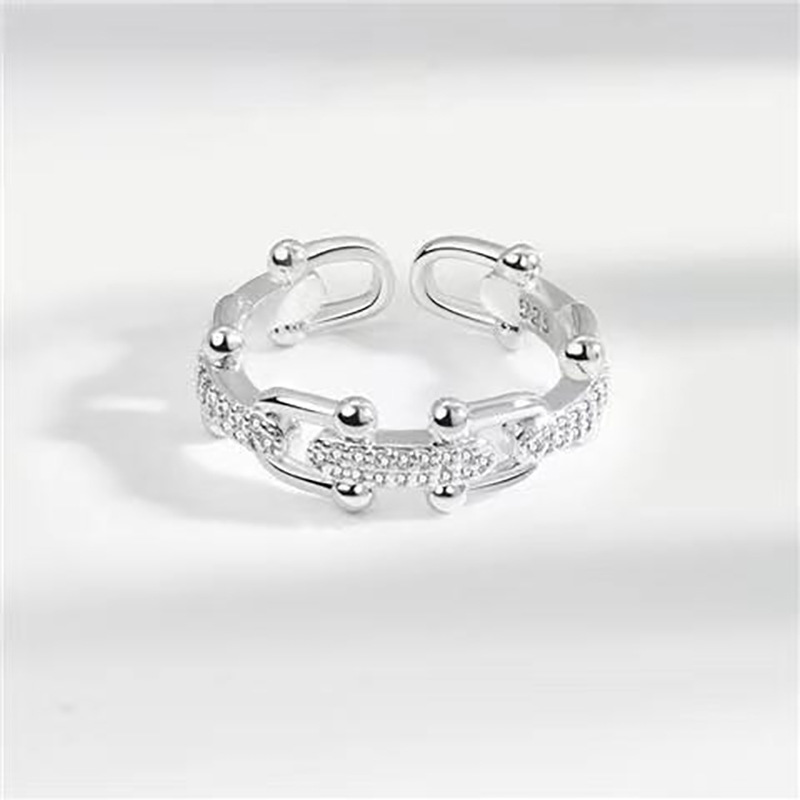 Women's Korean-Style Hollow-out Chain Ring Ins Fashionable Open Special Interest Light Luxury Index Finger Ring All-Matching Graceful High-Grade Ring