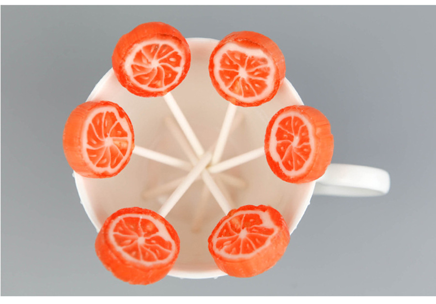 棒棒堂 黄色桔子 1公斤(整包) 水果星空棒棒糖 喜糖零食