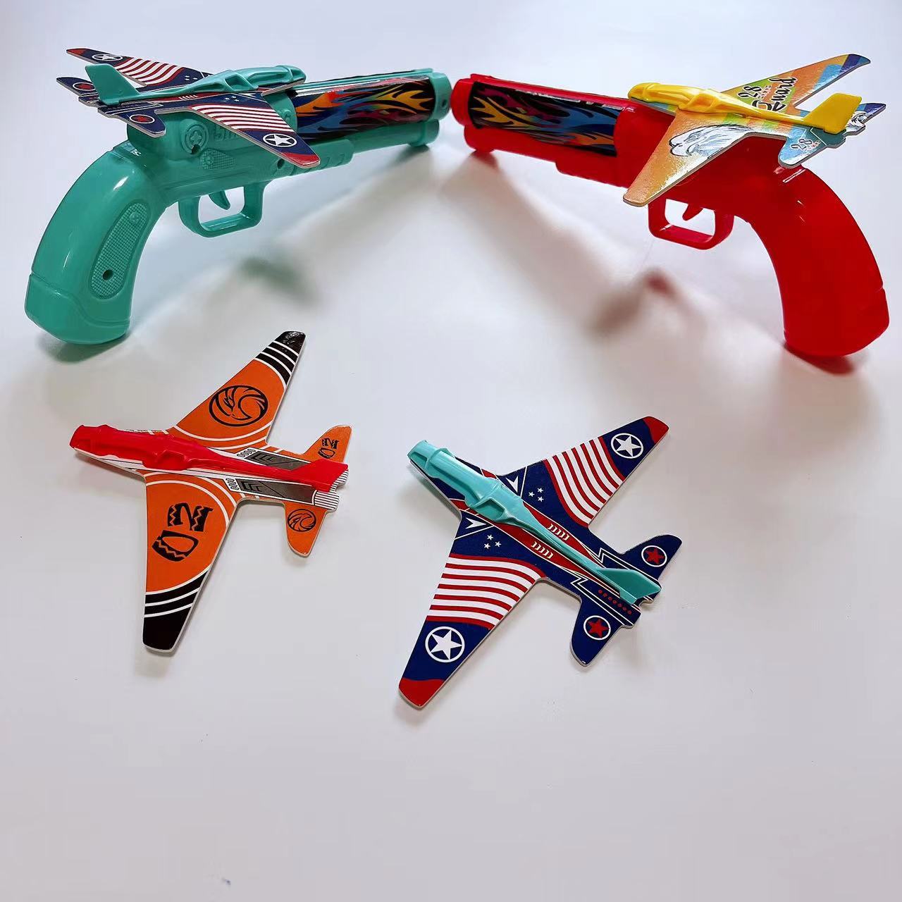 弹射飞机对决玩具儿童连发泡沫空中滑翔男女孩户外射击玩具批发