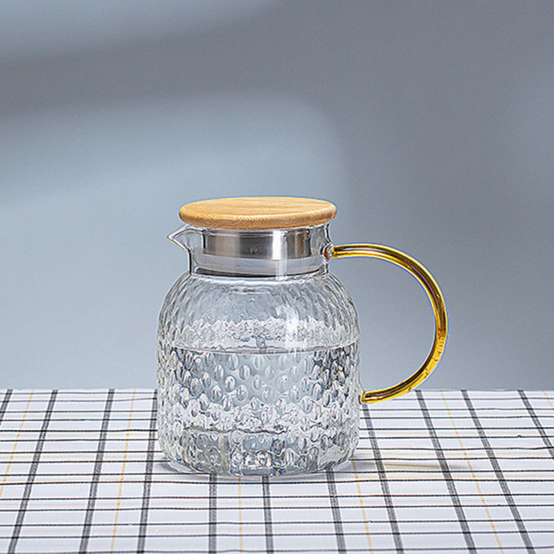Household Hammer Pattern Cold Water Bottle Explosion-Proof Borosilicate Glass Water Pitcher Cold Water Cup Large Capacity Teapot Set