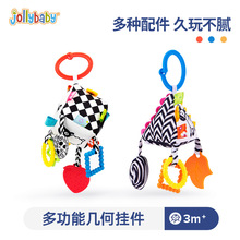 jollybaby婴儿车床挂件玩具批发 带牙胶摇铃宝宝数字启蒙玩具挂件