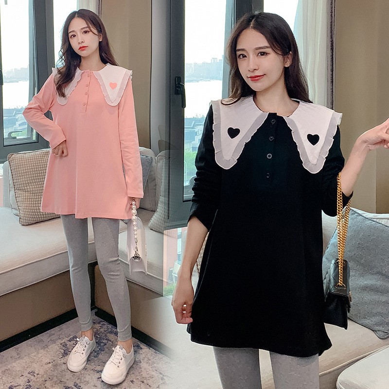 实拍孕妇春装时尚款2024新款春季衬衫可解扣针织衫孕妇连衣裙