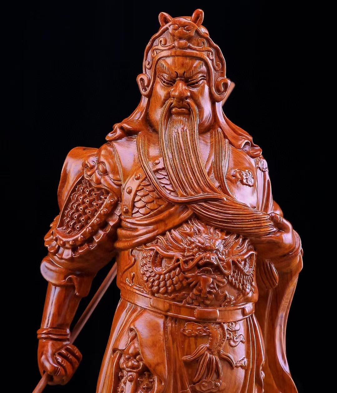 非洲花梨木关公 义薄云天关云长木质摆件 关羽花梨木工艺品