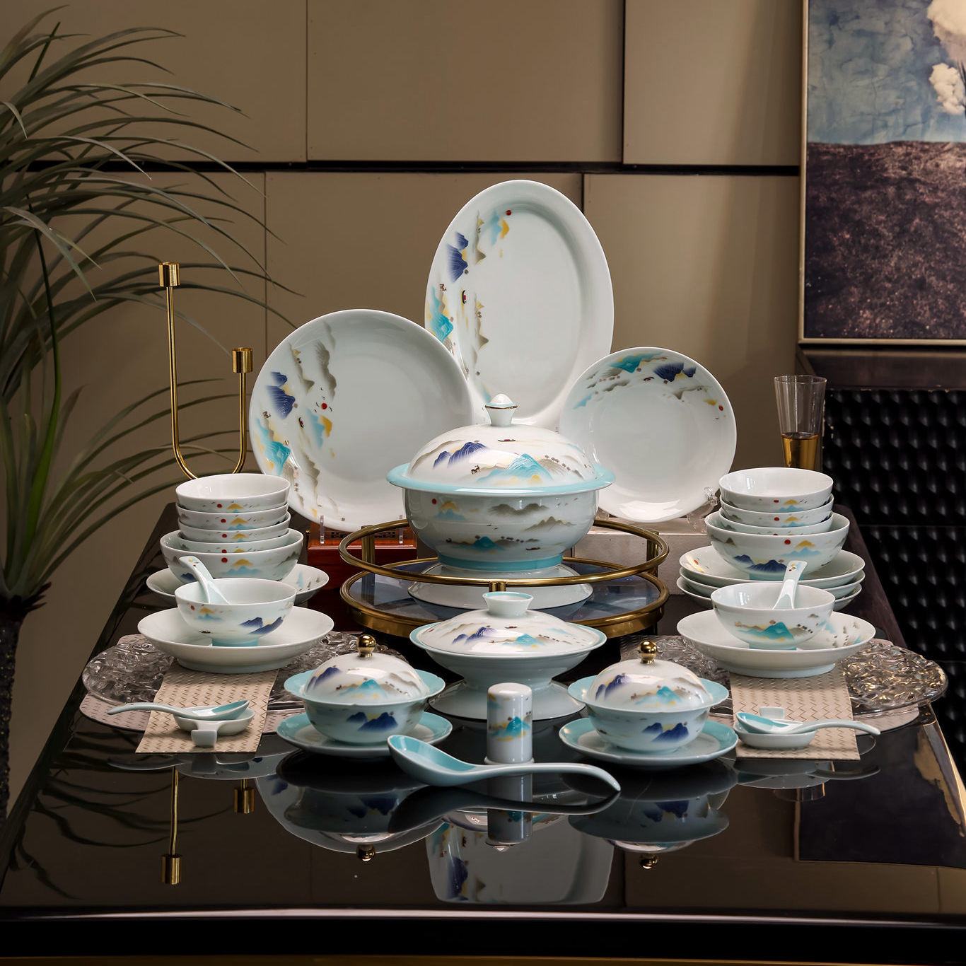 碗碟套装陶瓷泡面碗盘吃饭菜汤碗筷组合简约网红家用现代餐具套装