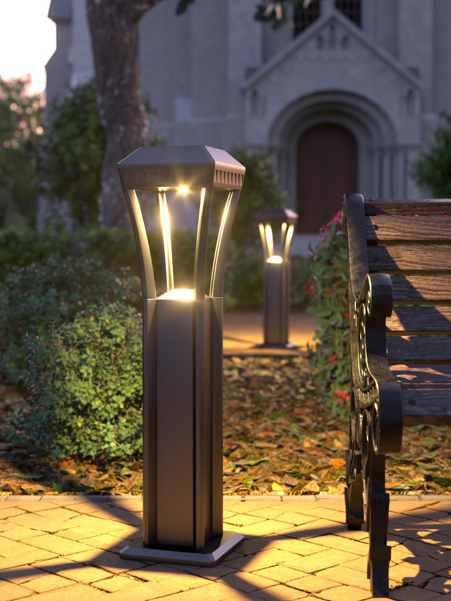 中式仿古草坪灯户外防水景观别墅庭院小区花园家用方形简约草地灯