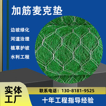 河道治理用加筋麦克垫边坡绿化植生垫固土植草土工加筋网垫格宾网