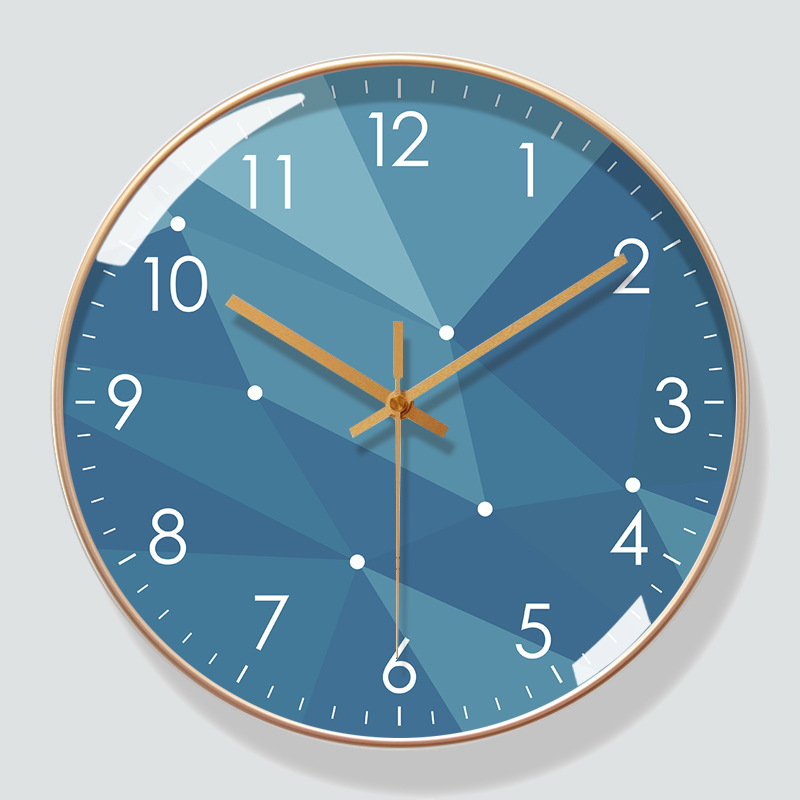 创意简约艺术免打孔圆形钟表挂钟客厅卧室静音时尚家用装饰挂墙钟