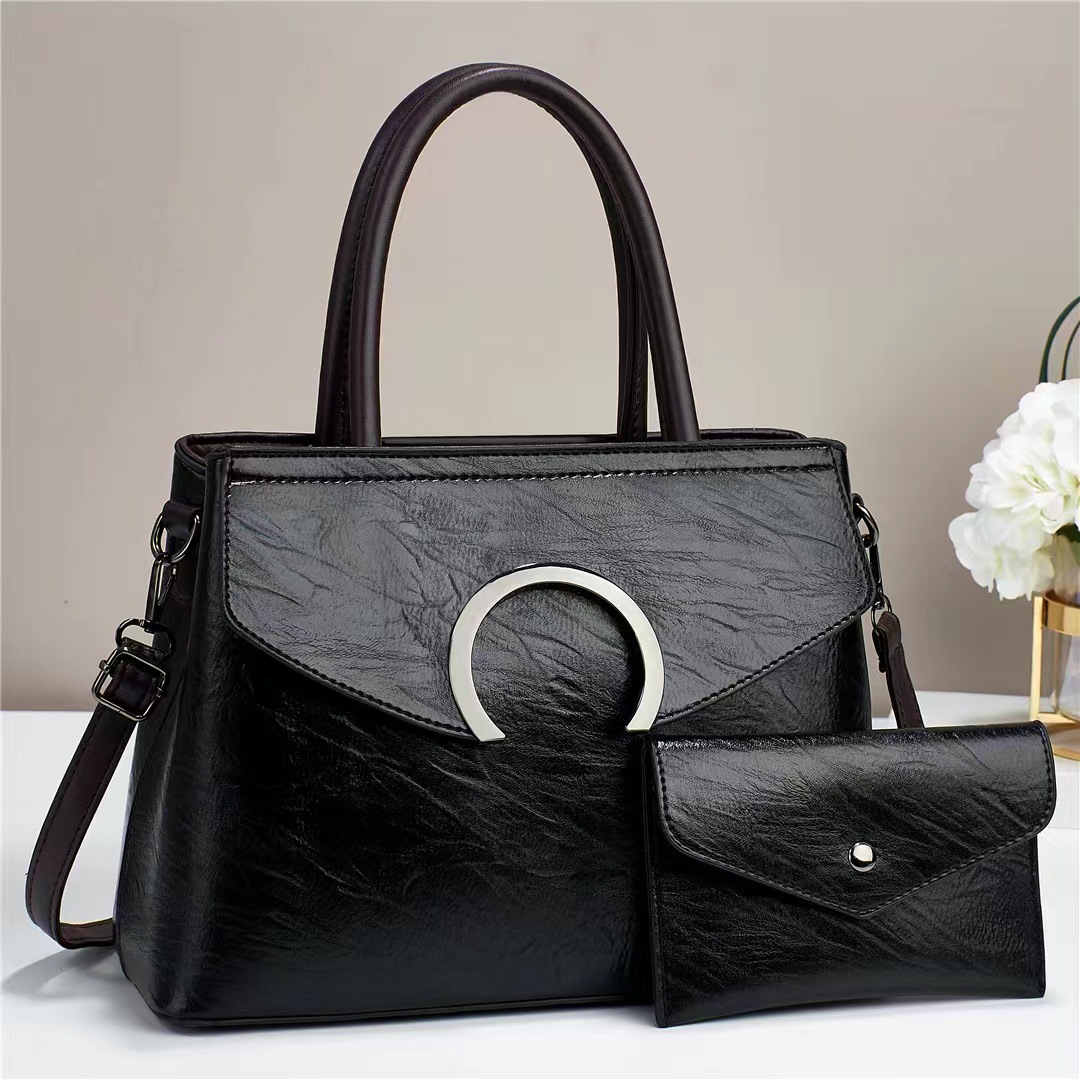  Portable Women's Bag Fashion Shoulder Women's Bag Two-Piece Set Mother and Child Bag Women's Shoulder Bag Solid Color