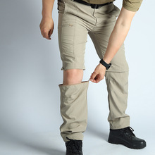 新款速干战术两截裤透气耐磨男士户外运动透气速干七分裤多功能长