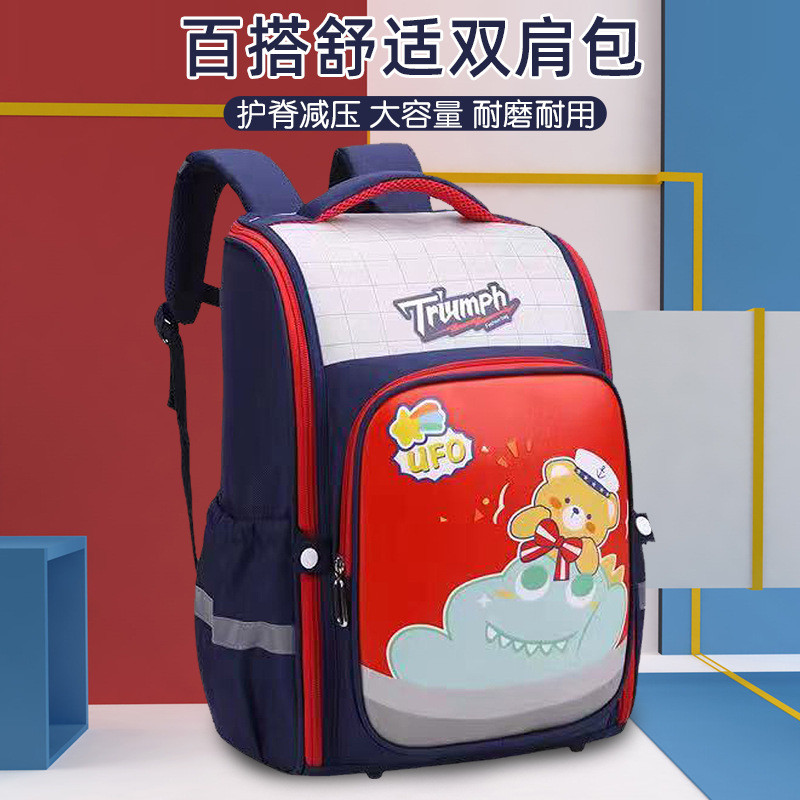 New Fashion Cross-Border Schoolbag to Reduce Study Load Spine Protection Large Capacity Backpack Cross-Border Middle East Large Volume Foreign Trade