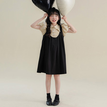 儿童装连衣裙夏季新款韩版洋气衬衫裙女童中大童宽松珍珠公主裙子