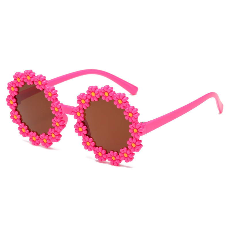 Children's Parent-Child Adult Sunglasses Girl Little Daisy Flower Beach Sun Protection Photography Sunglasses Baby Model Glasses