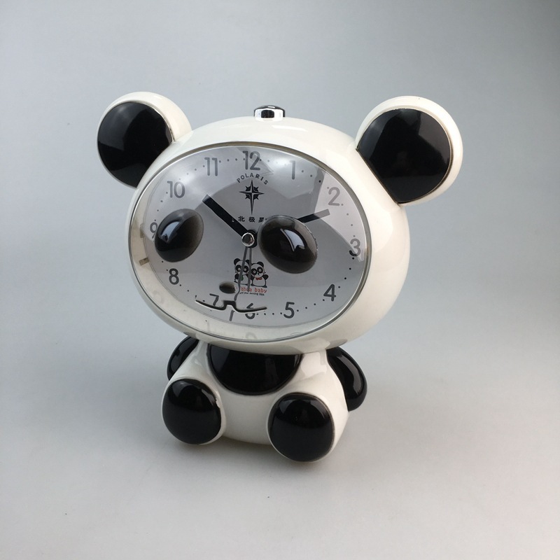 北极星卡通熊猫闹钟音乐打铃带贪睡学生宿舍闹钟儿童礼品钟床头钟