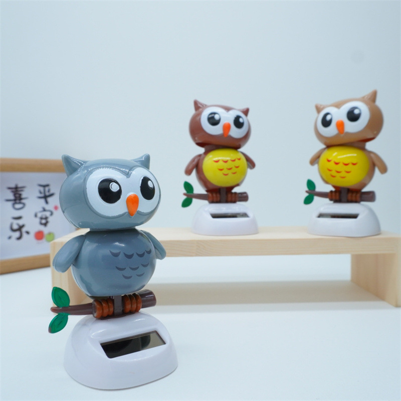 Solar Creative Swing Owl Bobble Head Doll Car Decoration Cartoon Ornaments Gift Children's Toy