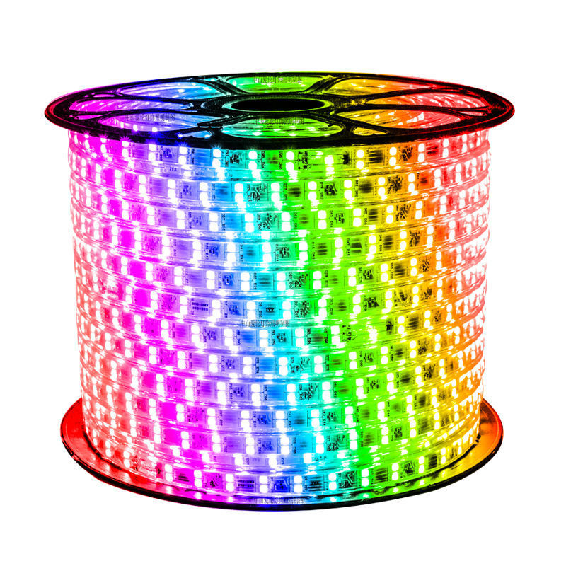 灯带七彩色变光家装软灯带户外彩色跑马灯带防水灯带线灯