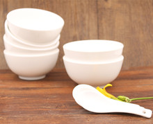 X6RO饭店家庭用陶瓷白色小饭碗4.5寸5寸汤碗面碗陶瓷小碗米饭