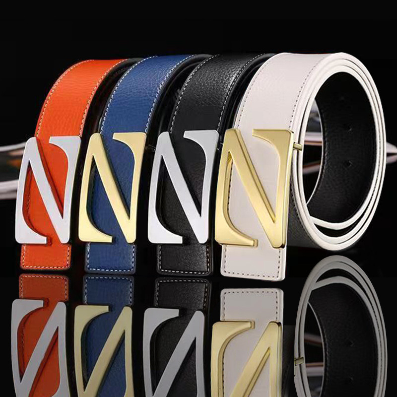 韩版z字型平滑扣真皮腰带百搭休闲皮带高档青年运动风裤腰带批发