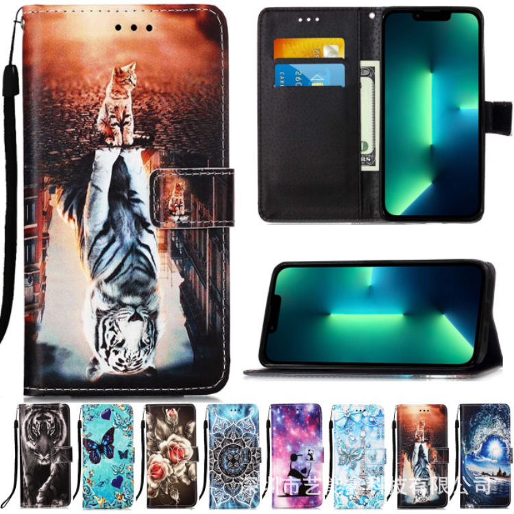 适用于IPHONE17 16 15 14 13 12 11PRO MAX XR X S25U彩绘皮套