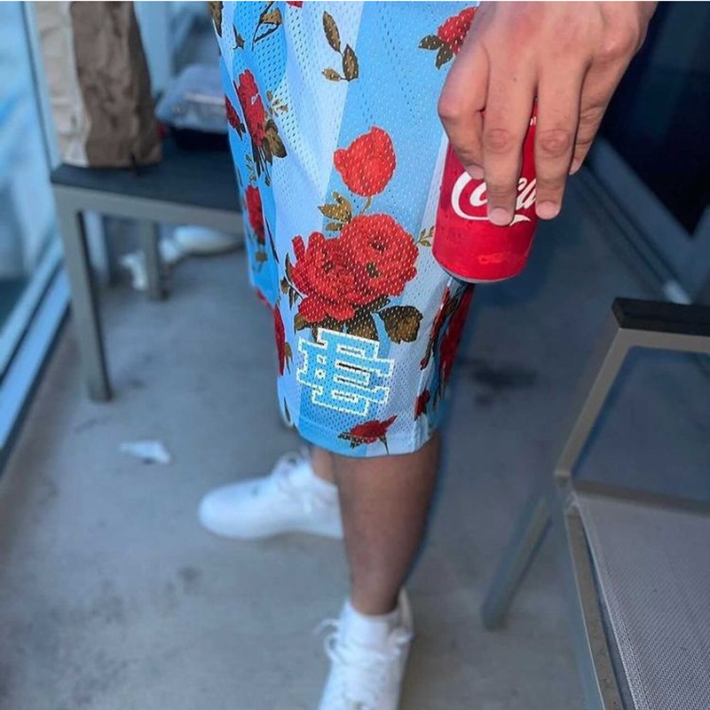 美式西海岸潮牌短裤ericemanuel ee短裤男士运动休闲大码嘻哈短裤