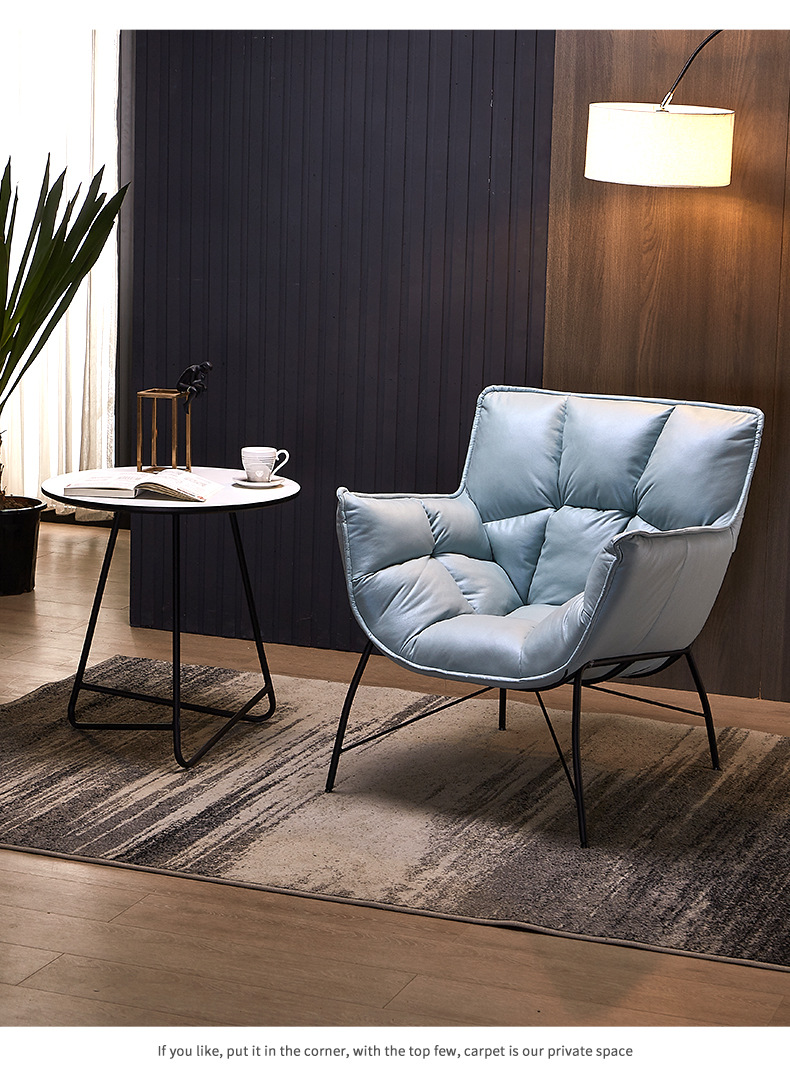 北欧单人沙发椅现代简约沙发休闲椅客厅小户型卧室阳台看书老虎椅