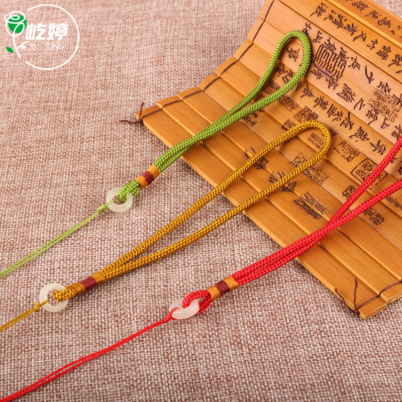 b圈手把绳批发腰挂绳手把件配饰千眼菩提子精美圆绳配件古玩饰品