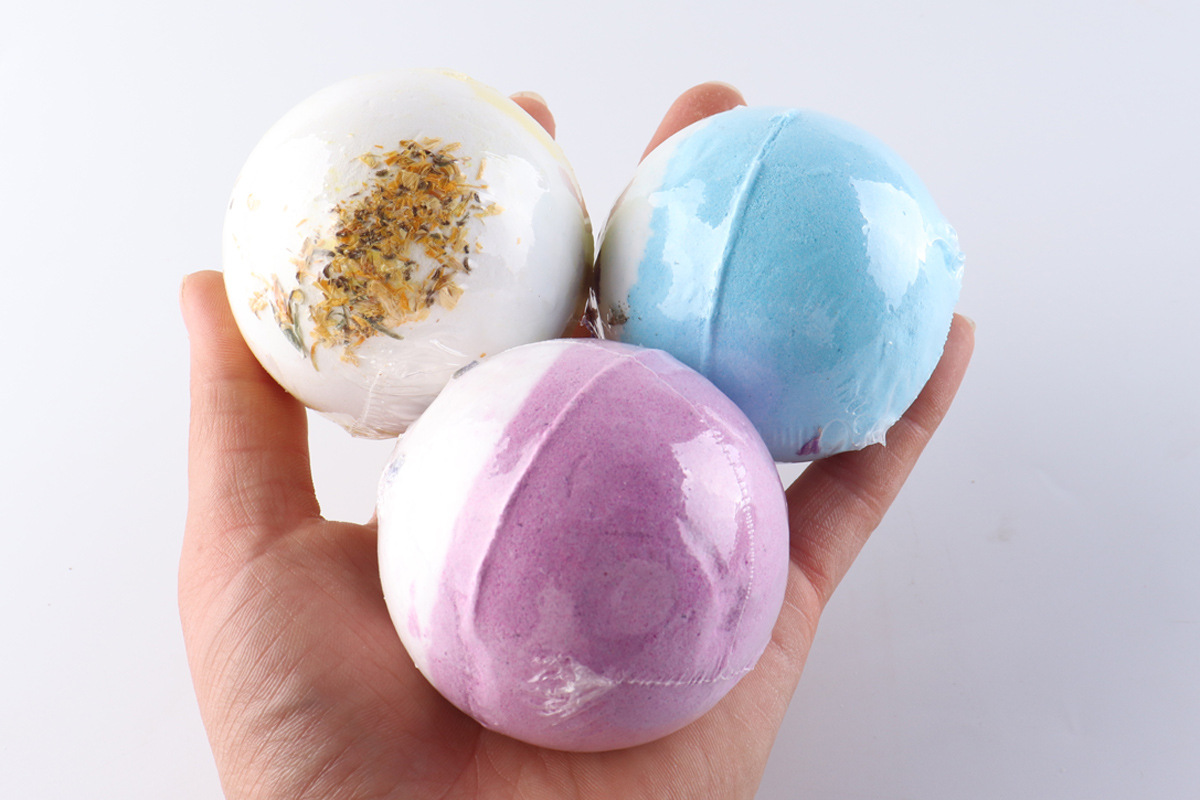 泡澡球沐浴大号100克干花沐浴气泡蛋香味浴盐爆炸球spa浴球现货