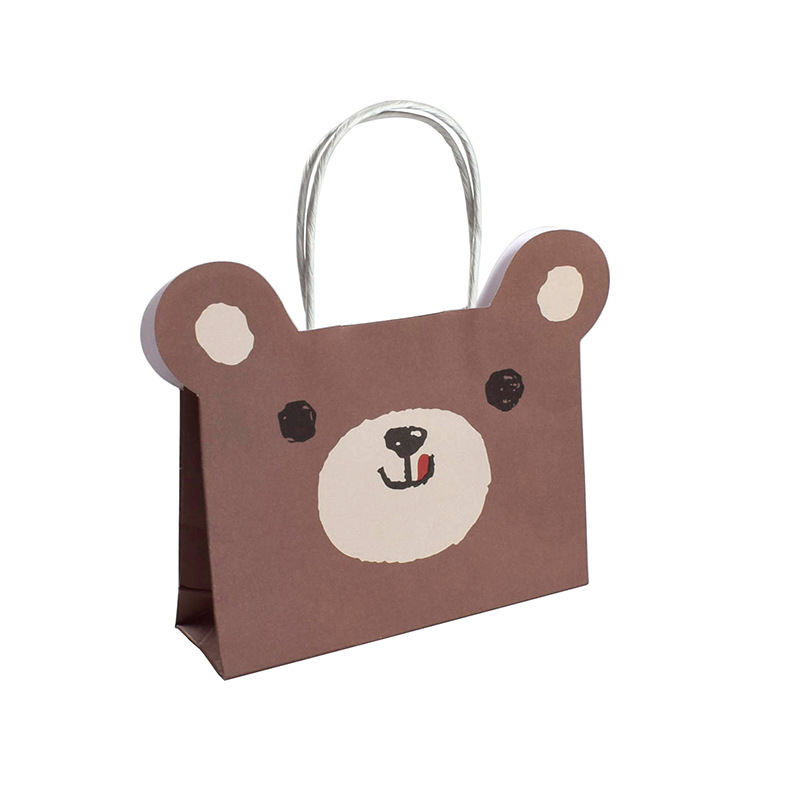 Ins Style in Stock Wholesale New Cartoon Animal Shaped Handbag Candy Food Paper Bag Gift Bag Empty Bag