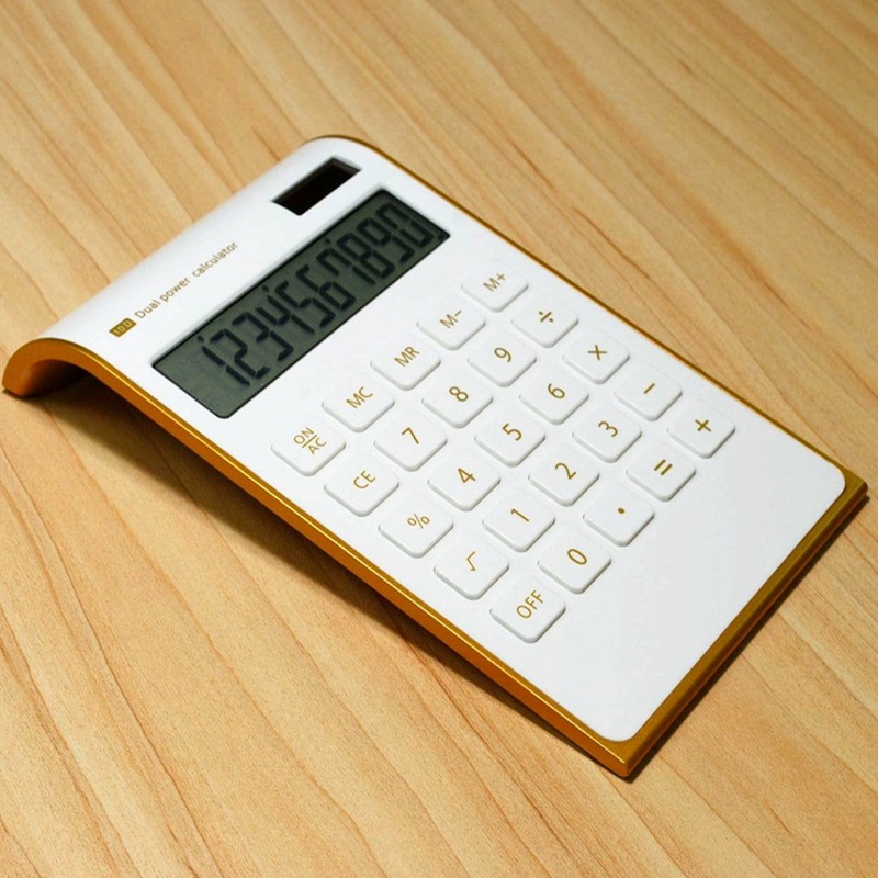 Solar Calculator! Ultra-Thin Golden Edge Arithmetic Computer Good-looking Computer Logo Printing Factory Direct Sales