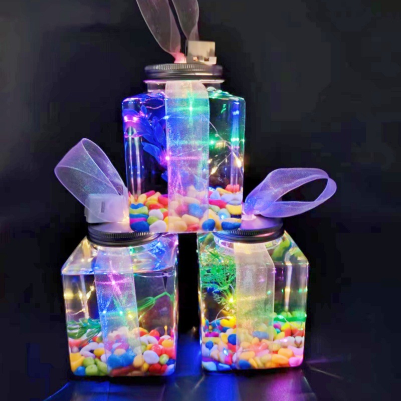 Can Fish Full Set Internet Celebrity Can Stall Luminous Crystal Wholesale Bubble Fish Water Grass Ornamental Stone Light Material Package Night Market