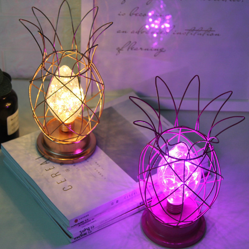LED简约菠萝灯INS 造型灯 室内装饰灯 创意灯饰台式小夜灯批发