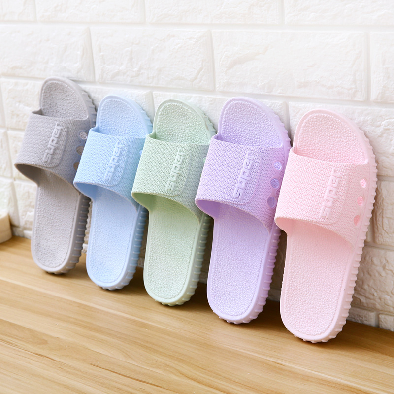 Home Indoor Soft Bottom Couple Slippers Unisex Household Summer Slippers Bathroom Non-Slip Platform Bath Sandals