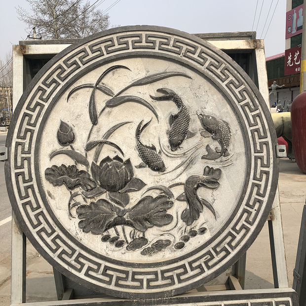 工厂定制石雕仿古地砖雕花中式家居庭院缕空样式青石地雕浮雕壁画