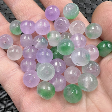 玉石散珠紫罗兰桶珠散珠石英岩玉老型珠散珠diy手链项链佛珠配件