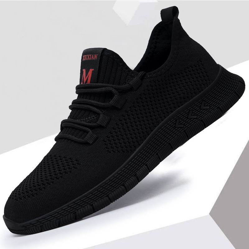 sport shoe Spring and Summer 2023 Casual Shoes Flying Woven Breathable Mesh Men's Fashion Shoes Sneakers Men's Mesh Shoes All-Matching Shoes for Men