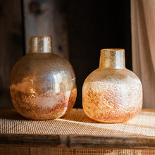 炎颜玻璃花瓶花器皿手工艺术气泡餐桌面插花软装饰摆件现代