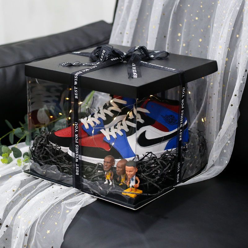 装球鞋礼盒包装盒透明ins风生日盒子男生款大号创意鞋盒送礼-阿里巴巴