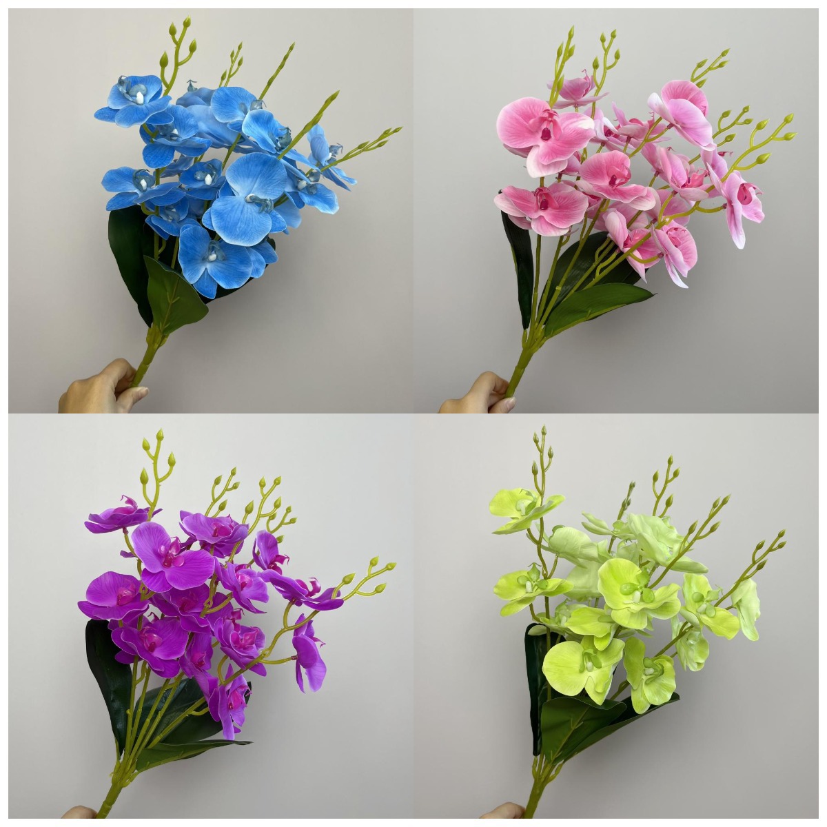 2024仿真20叉把束蝴蝶兰绢花跳舞兰家居摄影装饰假花跨境外贸批发