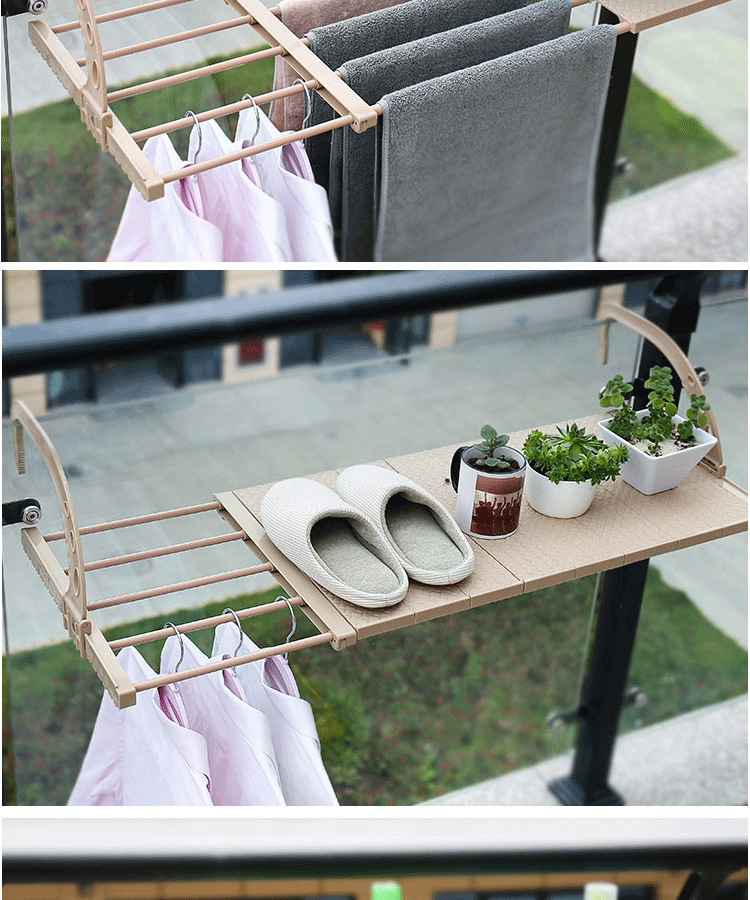 可折叠晾晒衣架阳台可伸缩晒鞋架多功能挂式窗台晾衣架家用暖气片