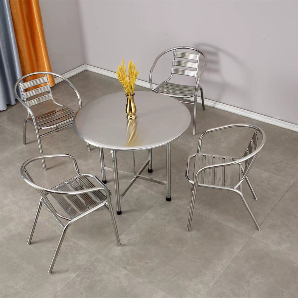 0成交38张不锈钢彩图内折叠桌子家用简约圆桌方桌户外便携简易夜市